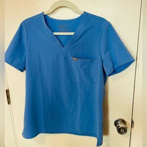 FIGS Catarina One-Pocket scrub top in blue FIONx fabric uniform sz M ladies